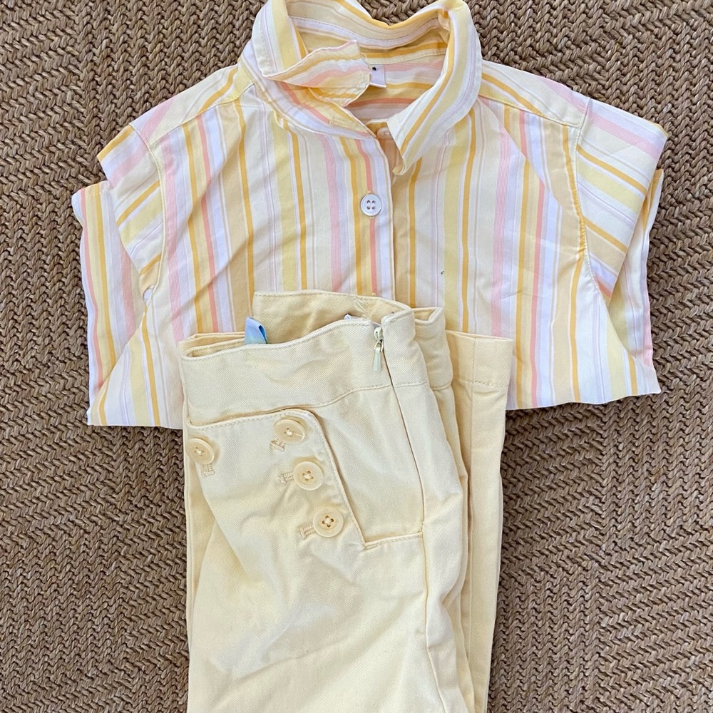 J Crew crewcuts girls sailor button pants shirt 3T